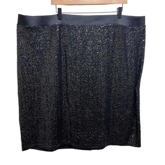PENNINGTON’S Black Sequin Skirt Size 4x - Picture 1 of 7